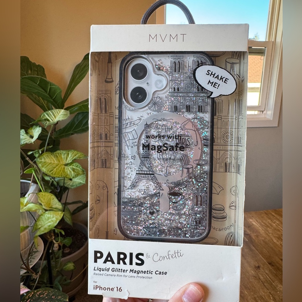 NWT - Paris Confetti Liquid Glitter Case for iPhone 16 - Silver